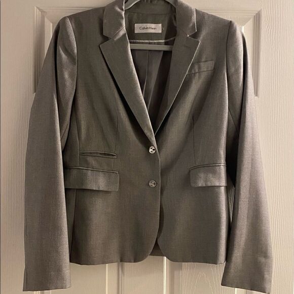 Calvin Klein Gray Blazer Size 4 - Picture 1 of 10